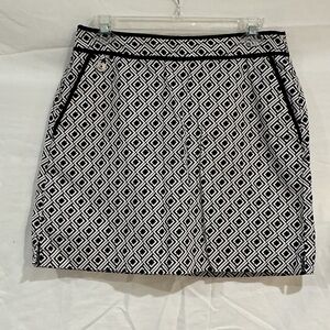 Liz Claiborne Black & White Geometric A-Line Mini Skirt